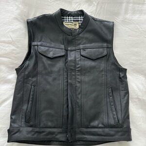 Highway 21 leather motorcycle vest medium